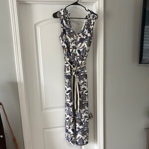Floral Sleeveless jumpsuit- purple and White